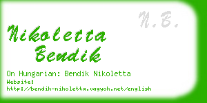 nikoletta bendik business card